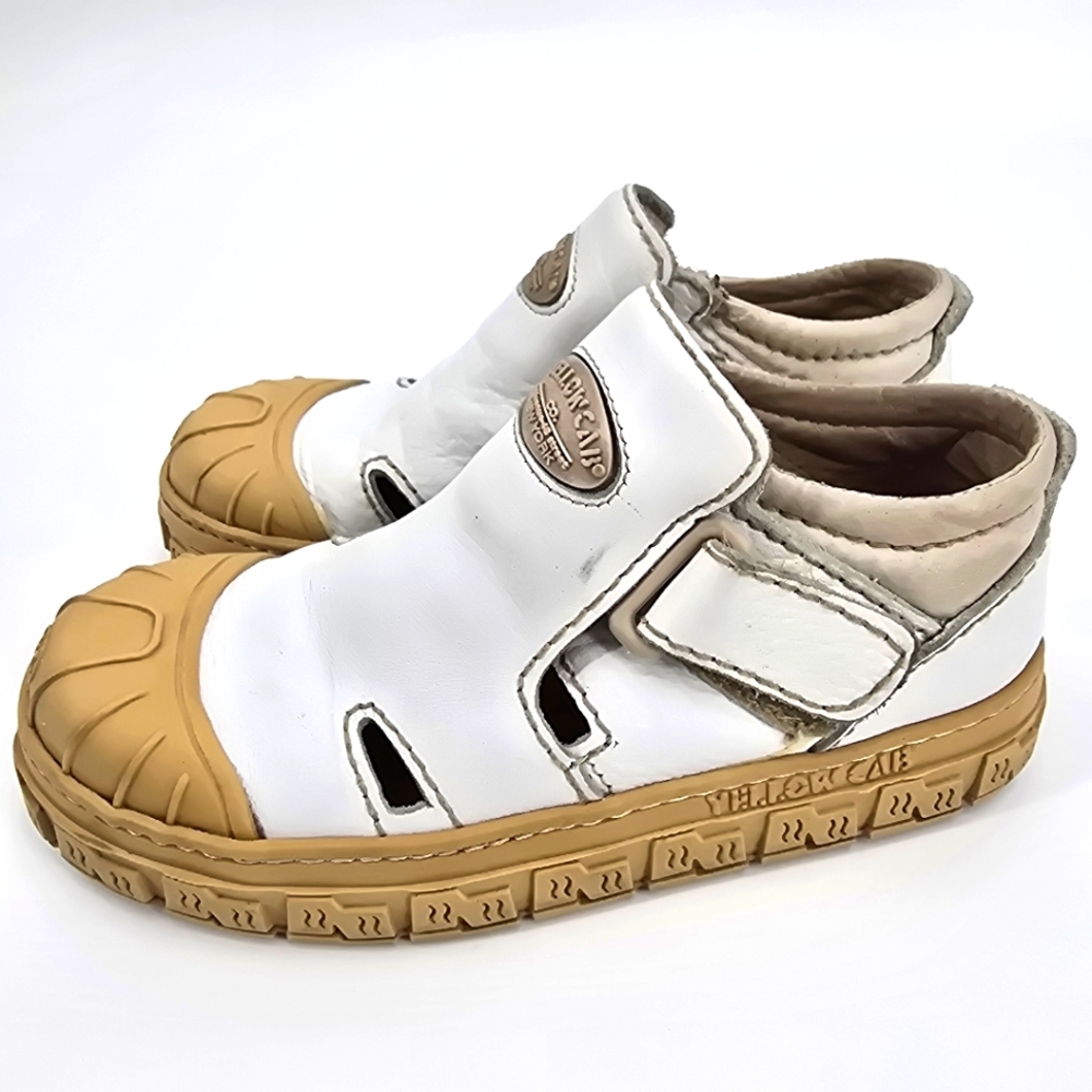 Yellow Cab White and Tan Sandals Size 36/ 6 US